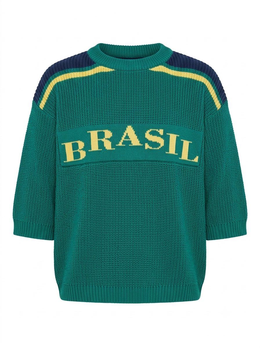 🇧🇷💚 Blusa Oversized Brasil em Tricô